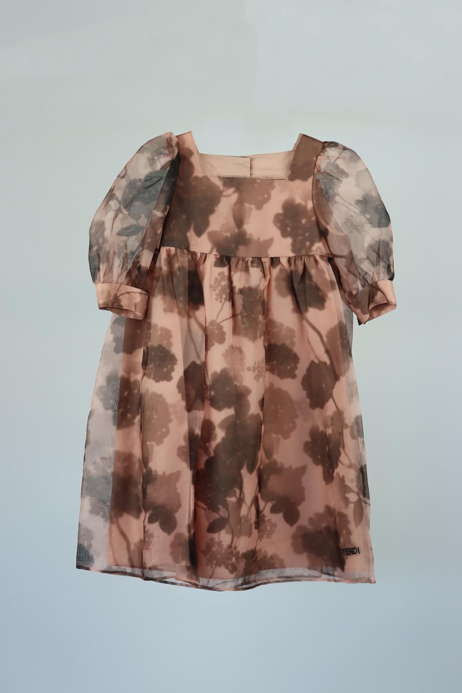 FENDI KIDS GIRLS FLORAL SILK DRESS 8 YEARS