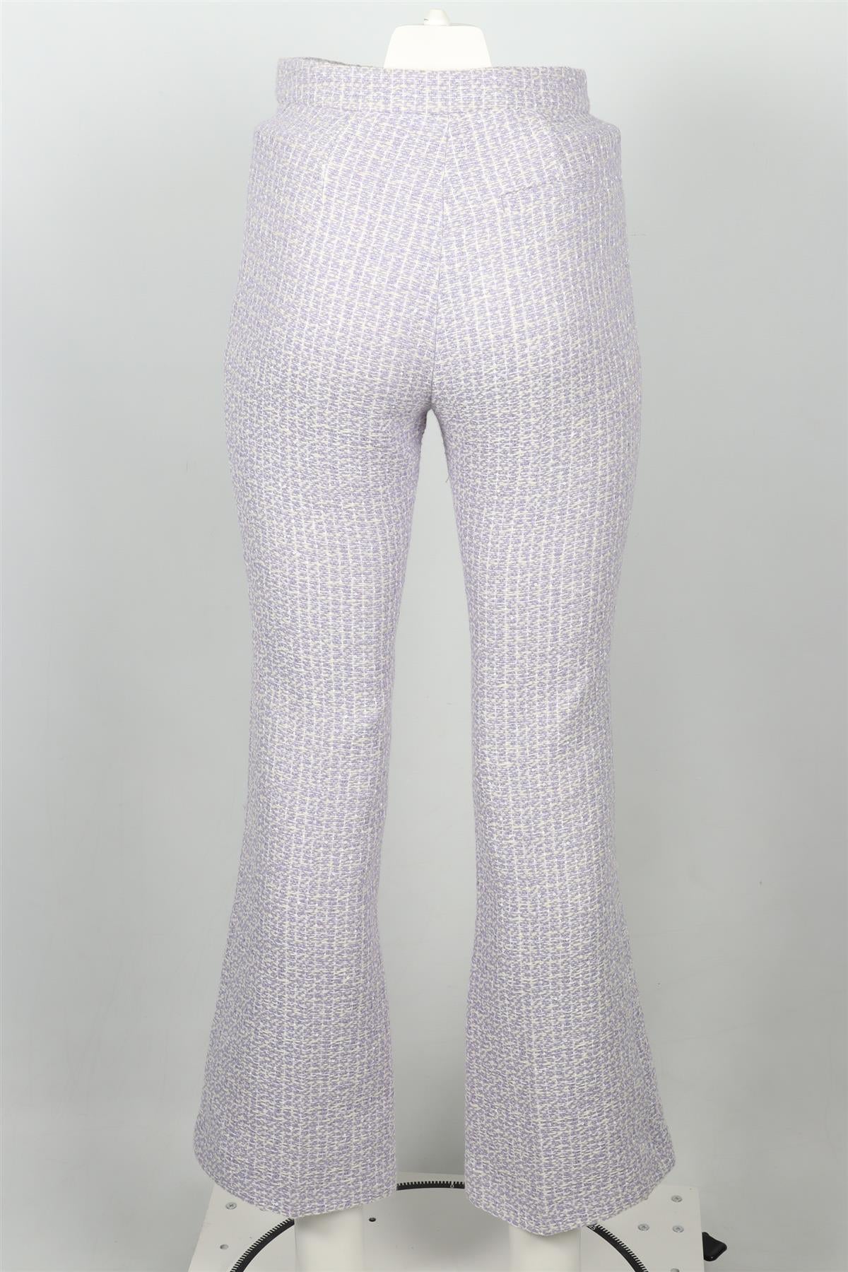 ALESSANDRA RICH PURPLE TWEED FLARED PANTS IT 38 UK 6