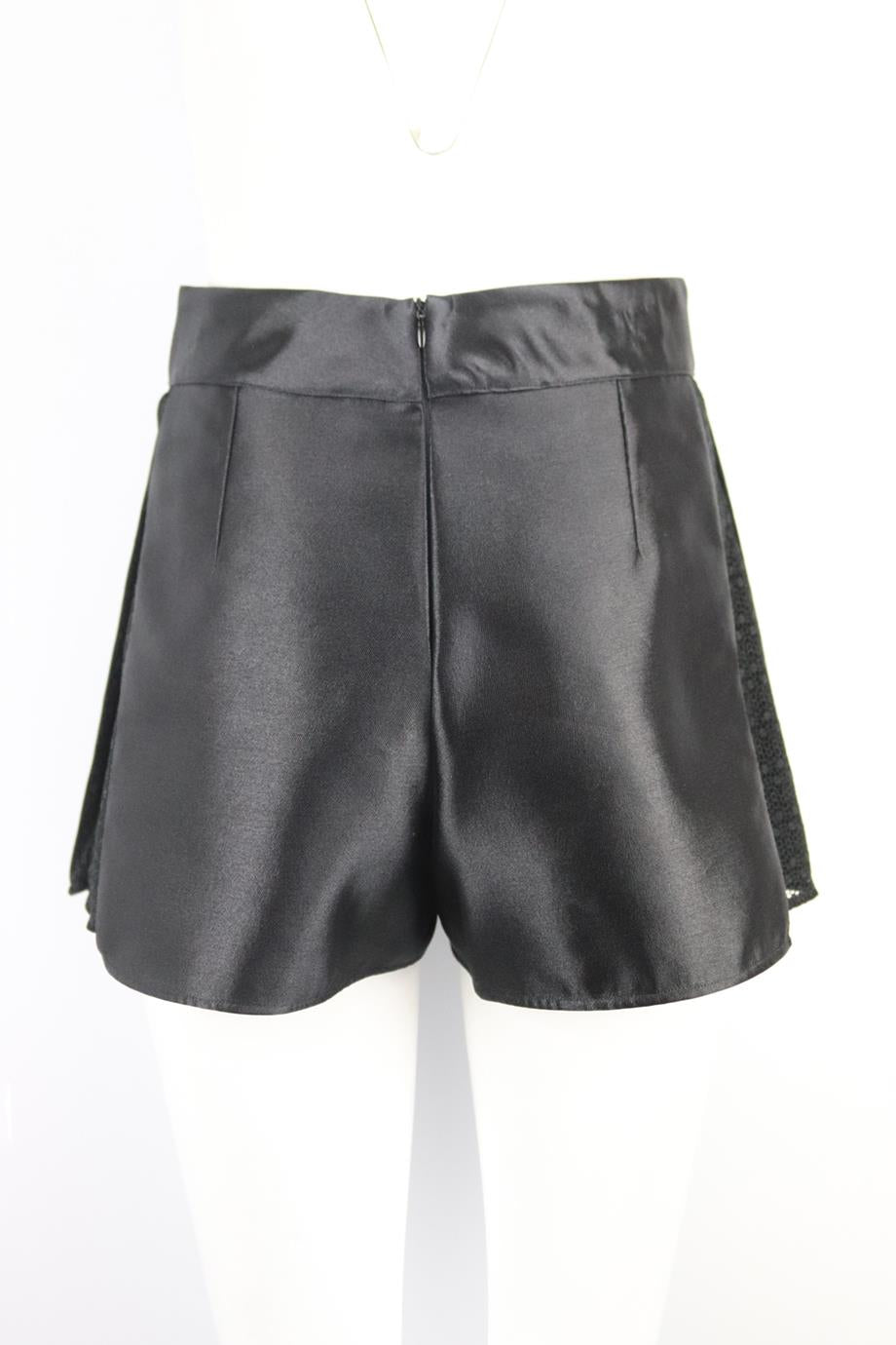 LA PERLA LACE PANELED WOOL BLEND SHORTS IT 40 UK 8