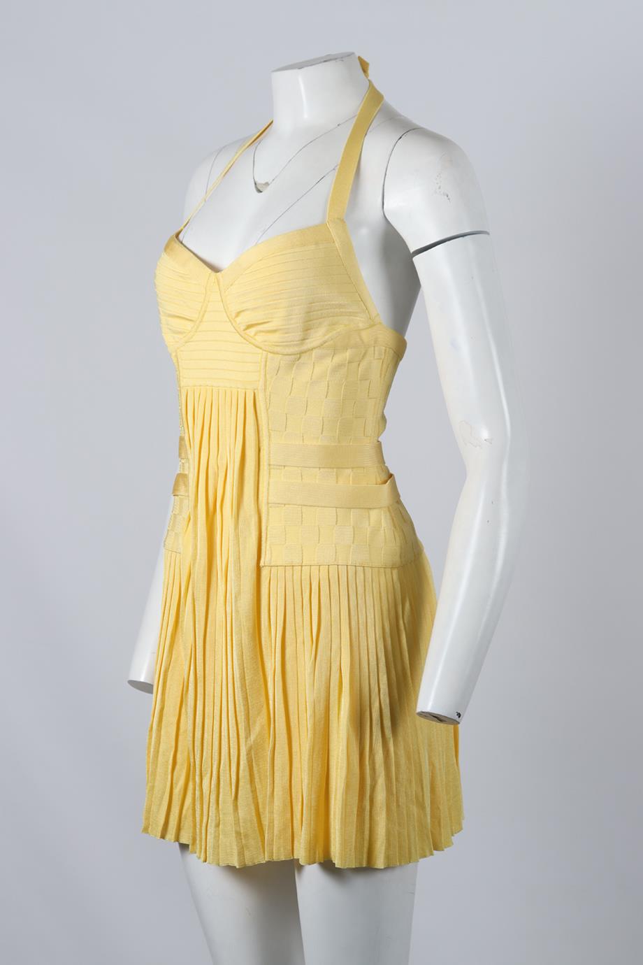 BALMAIN PLEATED KNIT MINI DRESS FR 40 UK 12