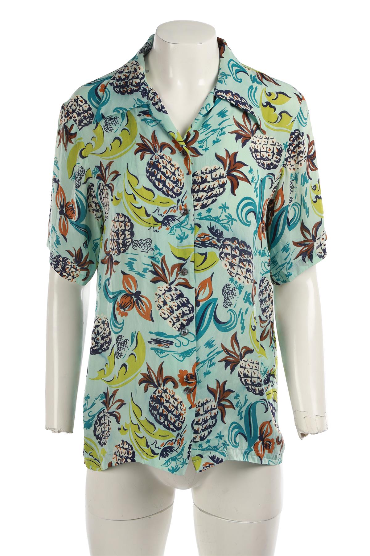 ANNA SUI BLUE SILK SHIRT SMALL