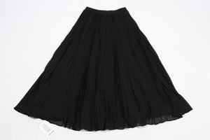 SELF-PORTRAIT BLACK PLEATED CHIFFON MIDI SKIRT UK 4