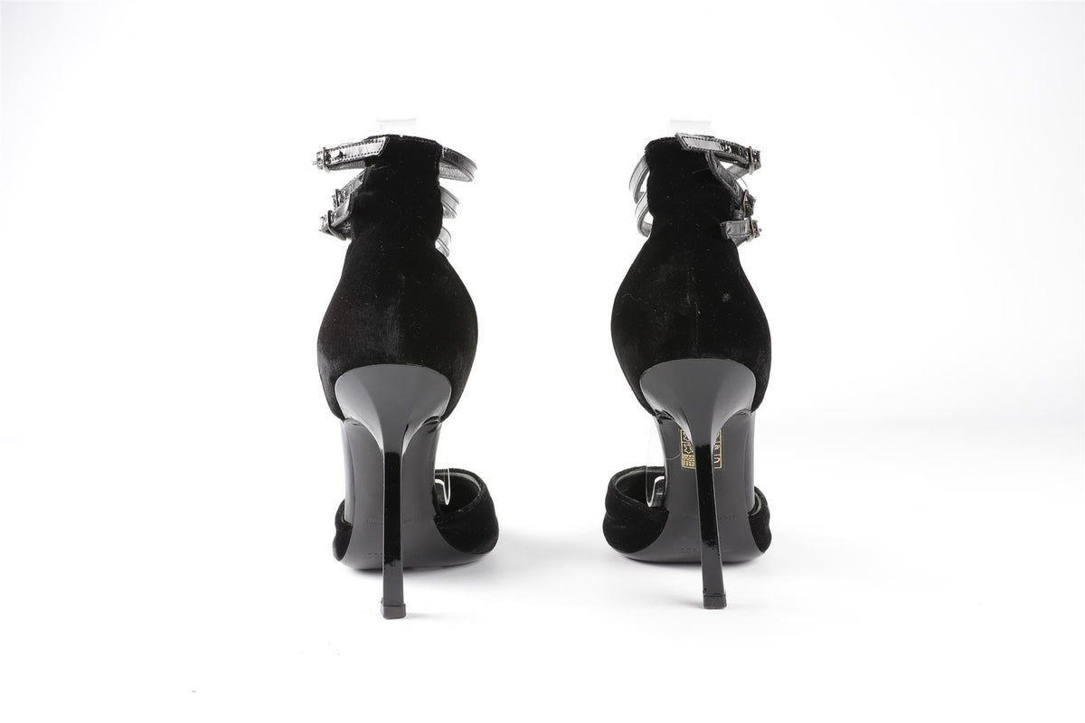 EMILIO PUCCI BLACK VELVET PUMPS EU 37 UK 4