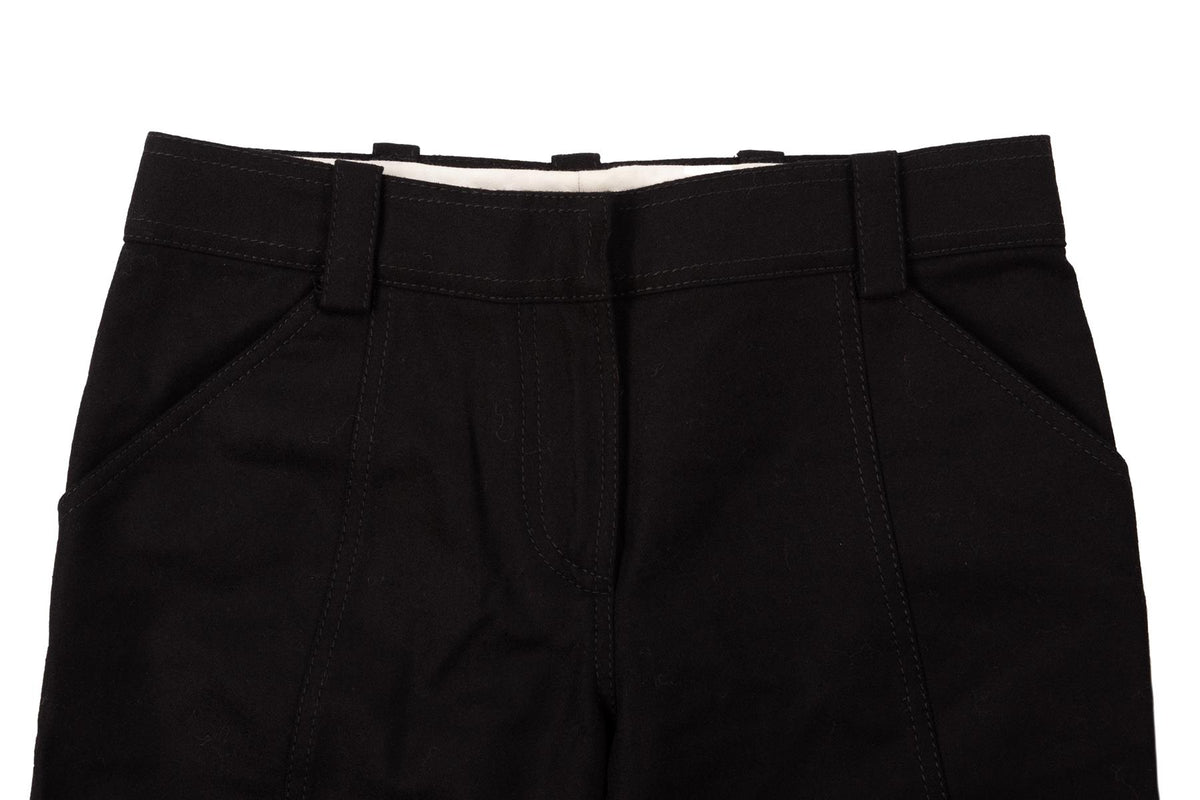 PROENZA SCHOULER BLACK WOOL STRAIGHT LEG PANTS XSMALL