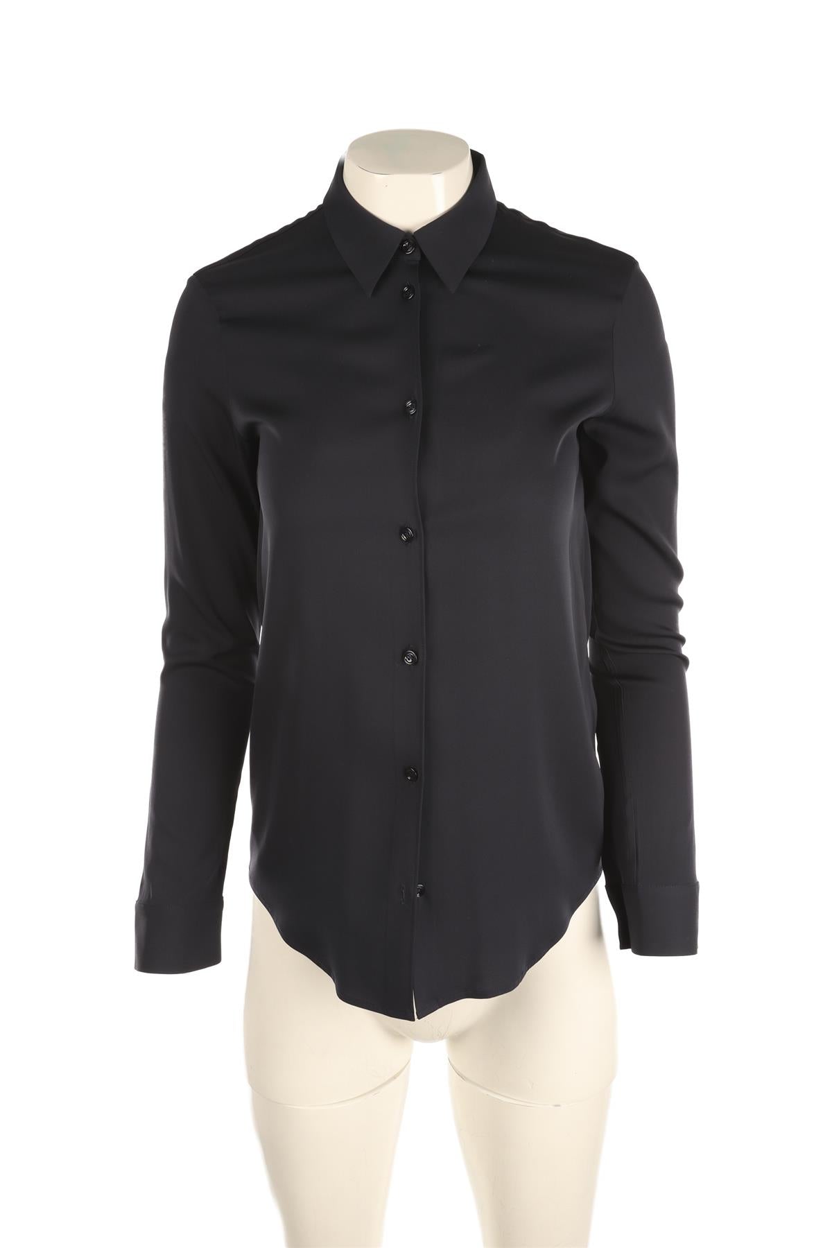 THE ROW NAVY SILK SHIRT US 4 UK 8
