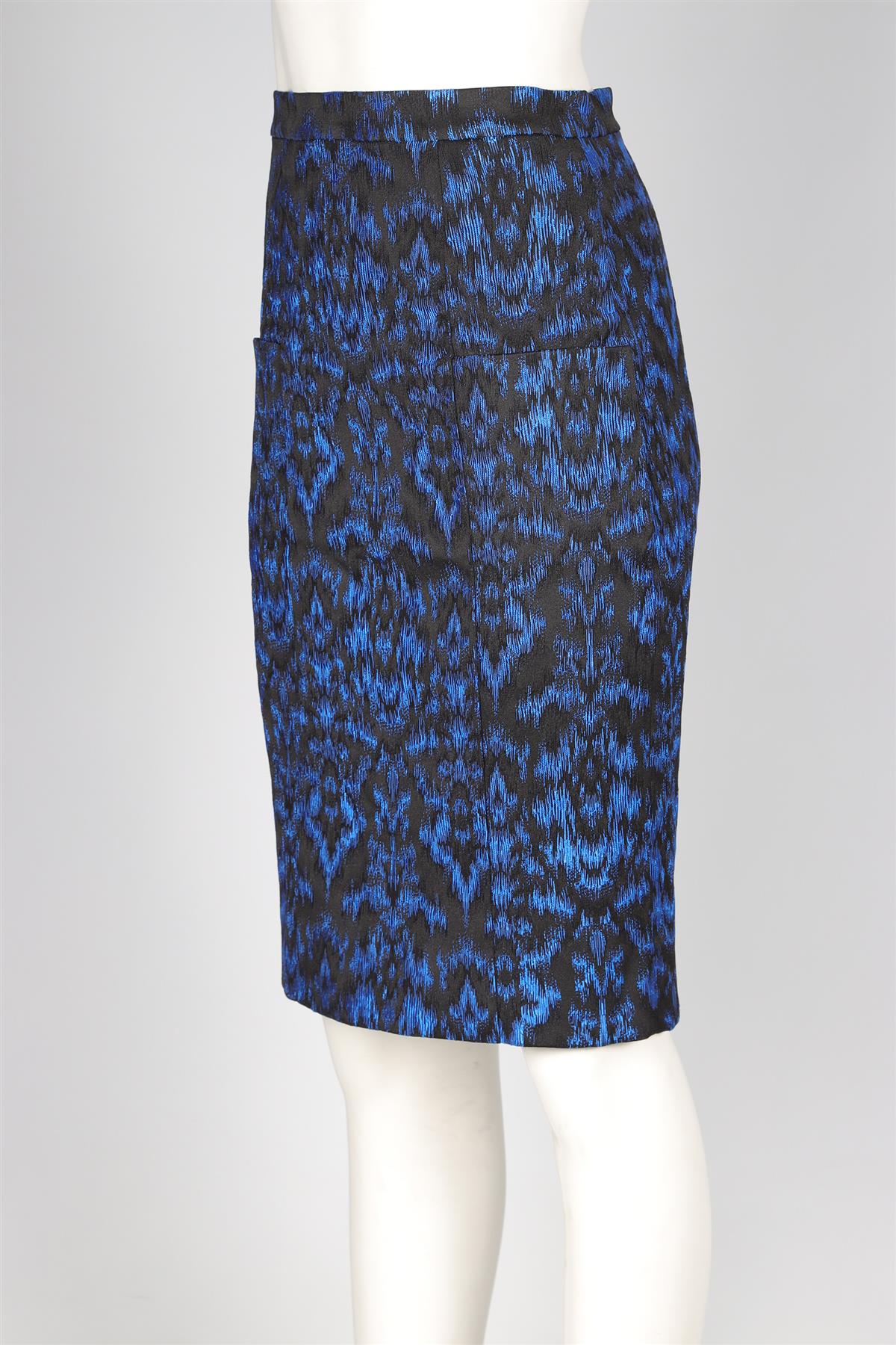 ERDEM BLACK JACQUARD MIDI SKIRT UK 8 US 4