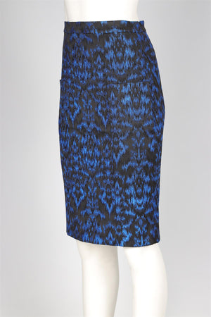 ERDEM BLACK JACQUARD MIDI SKIRT UK 8 US 4