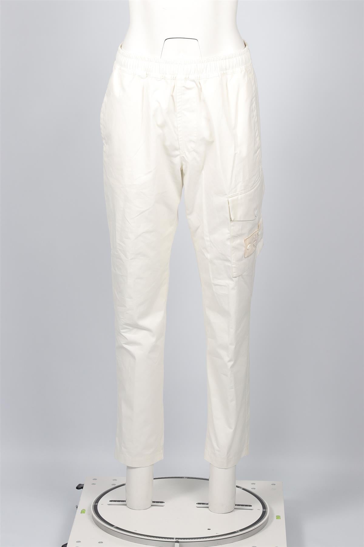 STONE ISLAND WHITE COTTON STRAIGHT LEG PANTS W30 UK 12