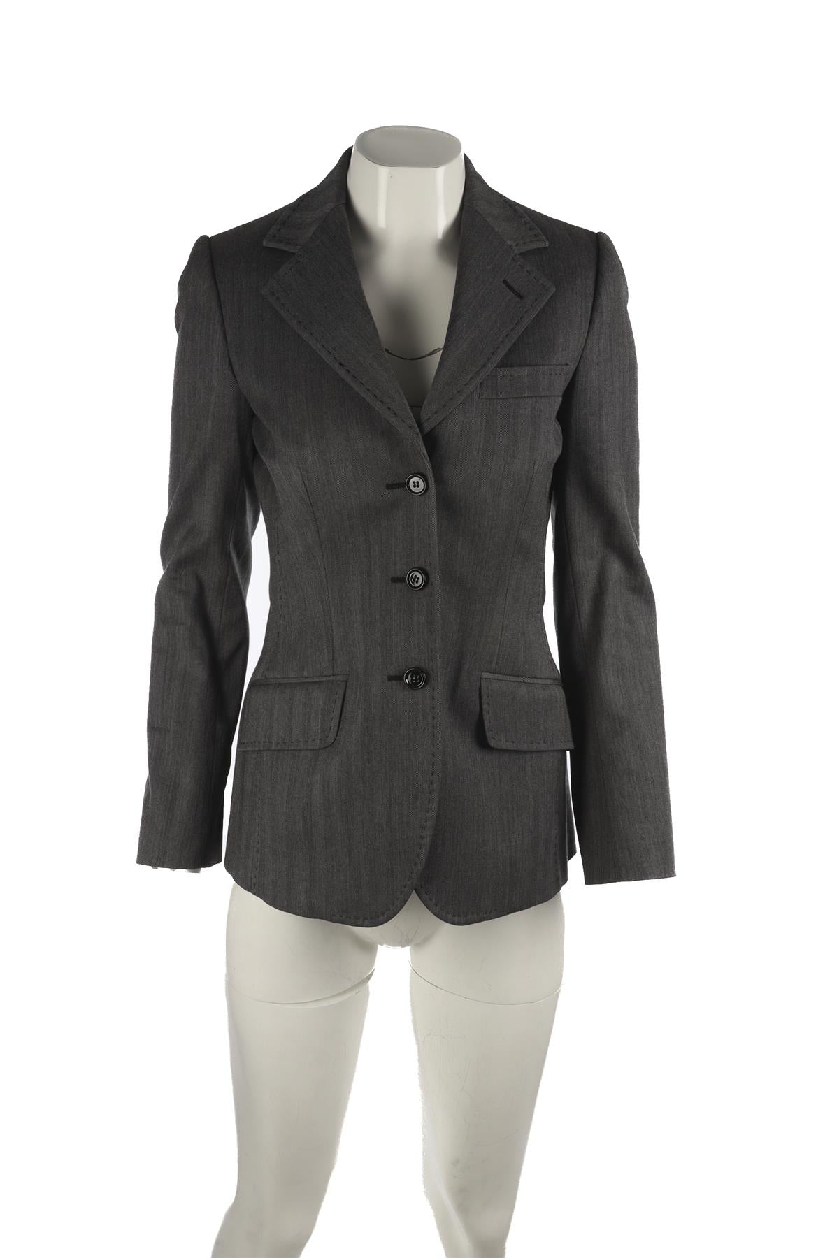DOLCE & GABBANA GREY WOOL BLAZER IT 38 UK 6