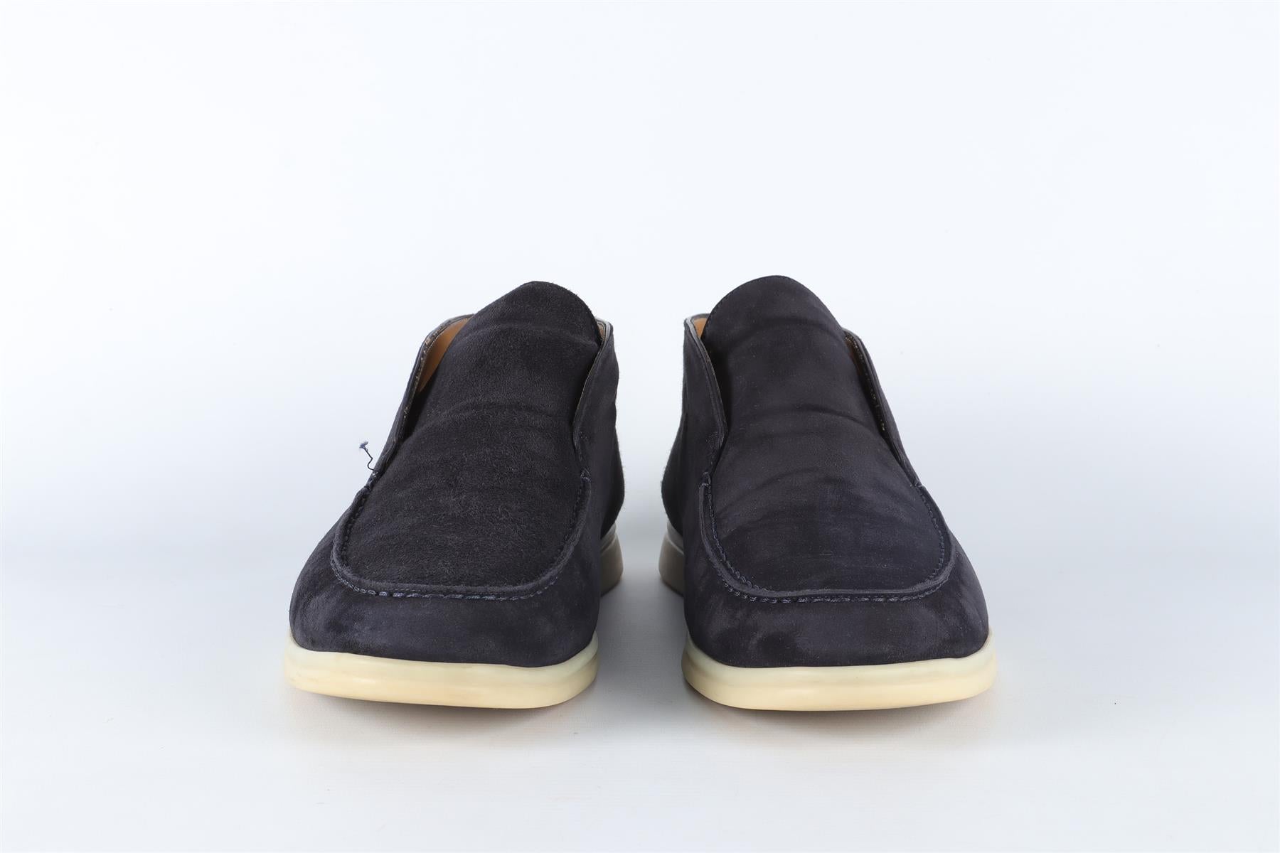 LORO PIANA NAVY MEN'S OPEN WALK SUEDE BOOTS EU 42 UK 8 US 9