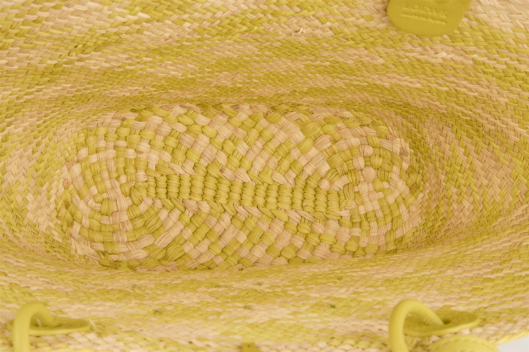 LOEWE GREEN ANAGRAM RAFFIA SHOULDER BAG