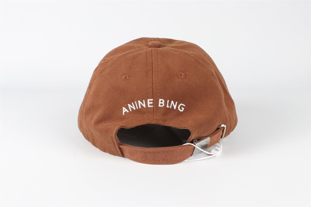 ANINE BING BROWN COTTON BASEBALL CAP ONE SIZE