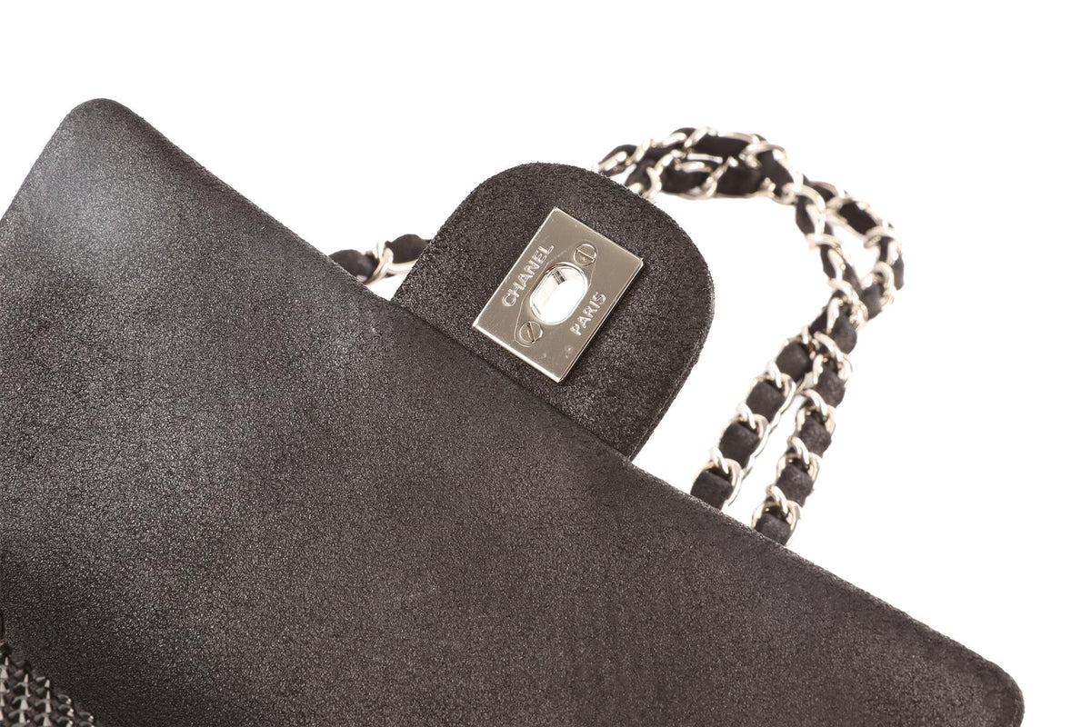 CHANEL BLACK 2017-2018 MINI FLAP CHEVRON STRASS SHOULDER BAG