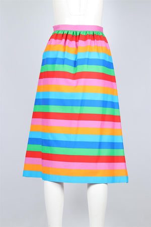 VALENTINO MULTI SILK MIDI SKIRT IT 38 UK 6