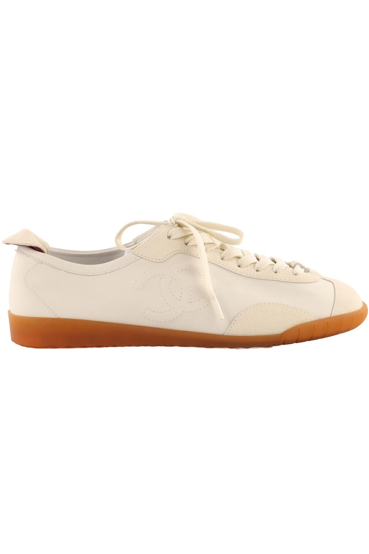 CHANEL WHITE 2026 CC LEATHER SNEAKER EU 38 UK 5 US 8