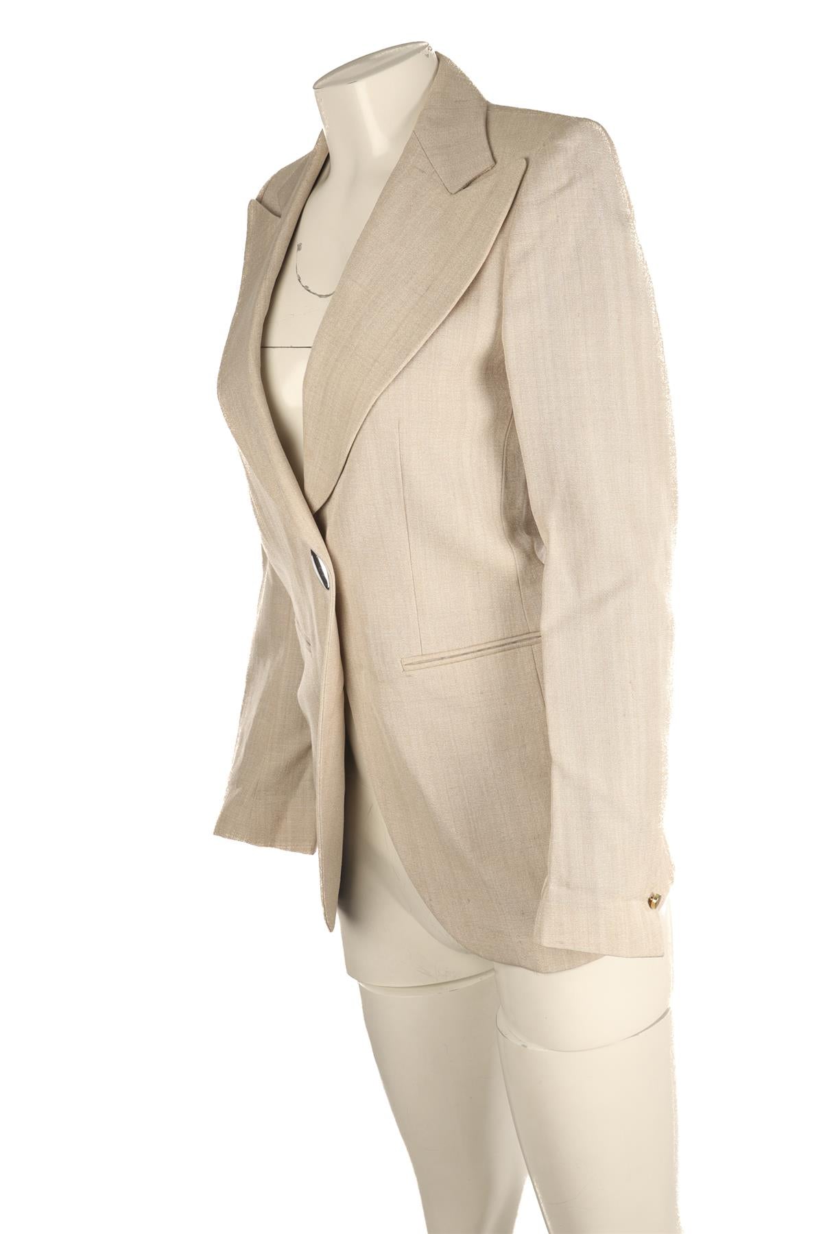 PETAR PETROV BEIGE LINEN BLAZER FR 34 UK 6