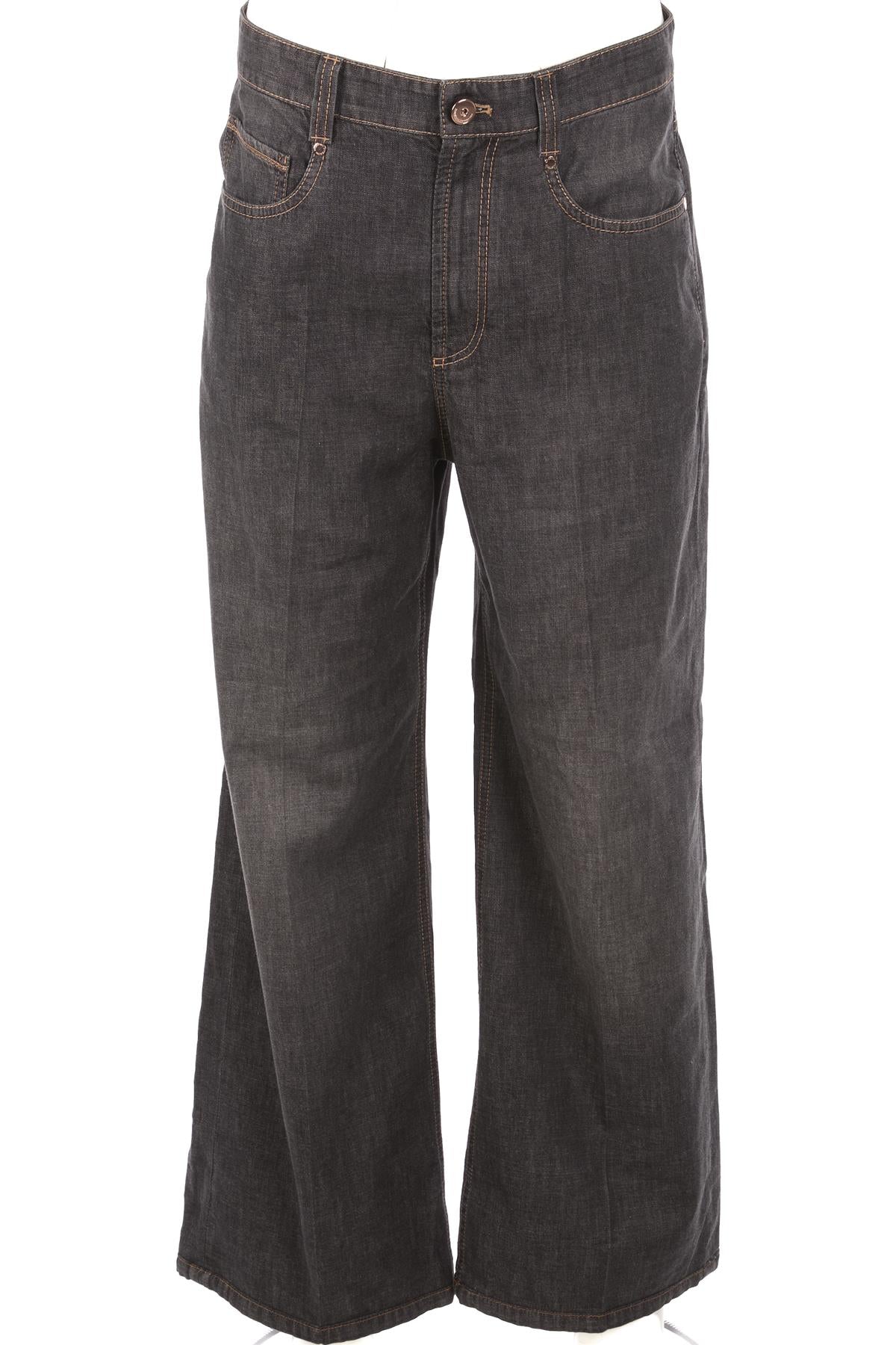 BRUNELLO CUCINELLI GREY HIGH RISE WIDE LEG JEANS IT 40 UK 8