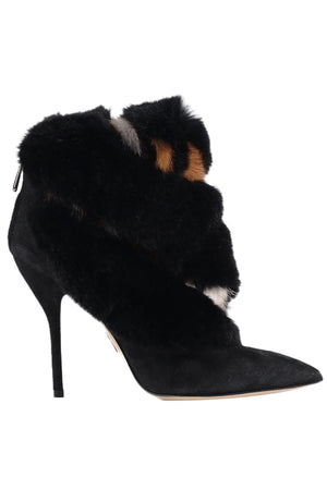 PAUL ANDREW RABBIT FUR AND SUEDE ANKLE BOOTS EU 38.5 UK 5.5 US 8.5