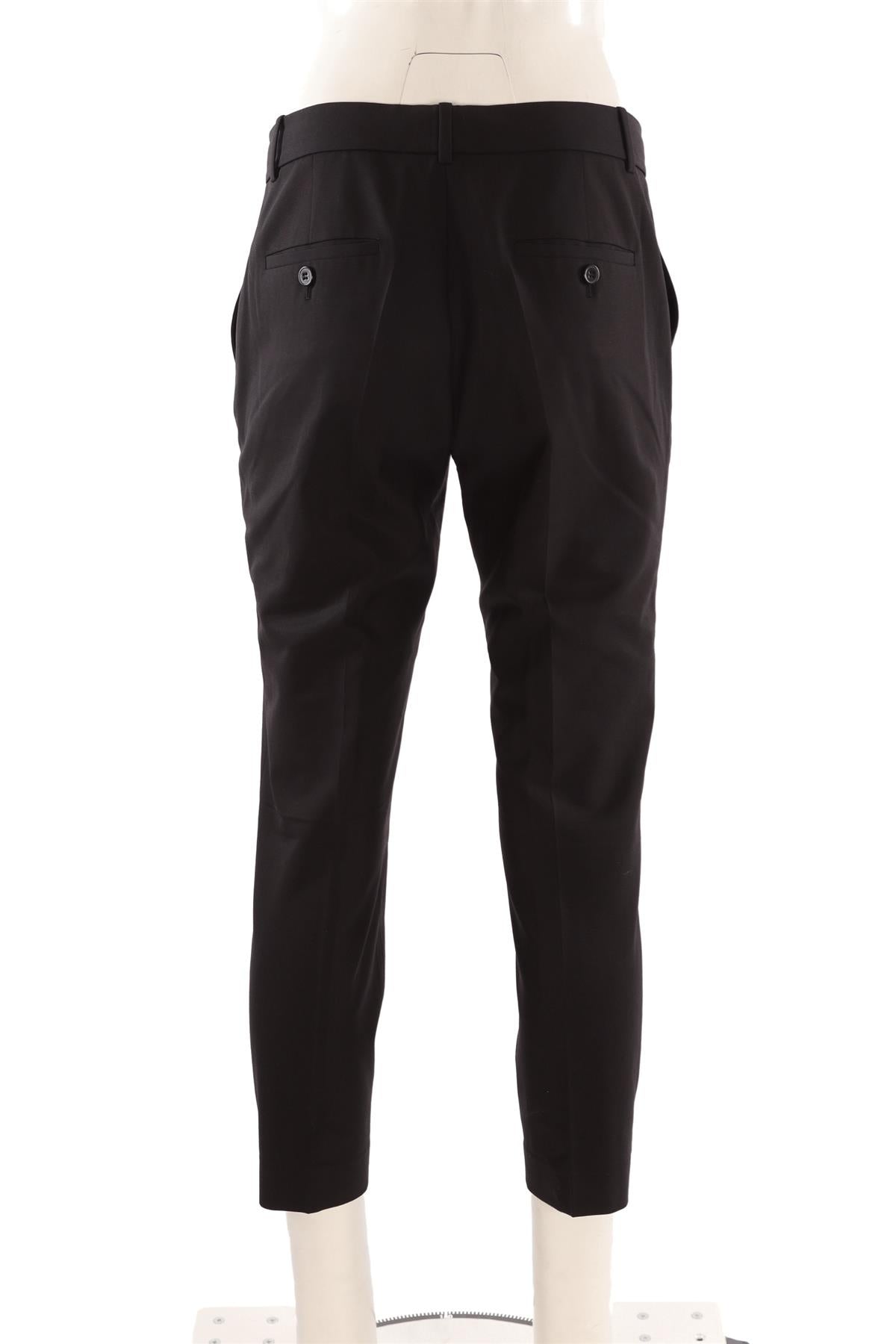 THEORY BLACK WOOL STRAIGHT LEG PANTS US 4 UK 8