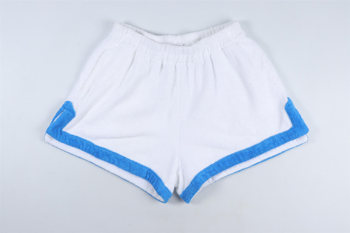 TERRY TOWELLING WHITE COTTON SHORTS MEDIUM