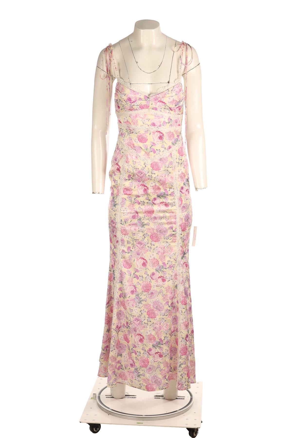 FOR LOVE & LEMONS MULTI SATIN MAXI DRESS XSMALL