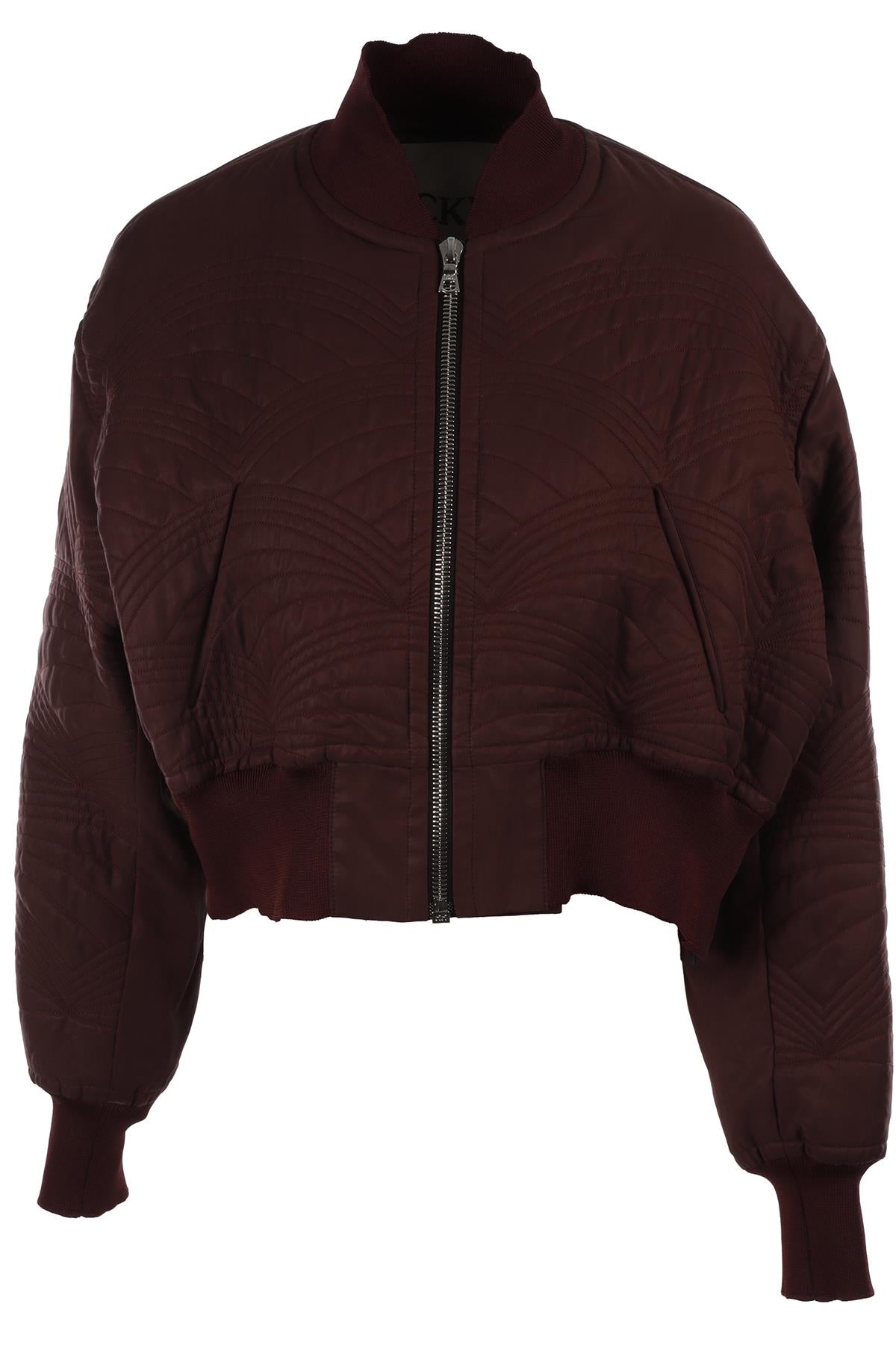 BURGUNDY COTTON BOMBER JACKET