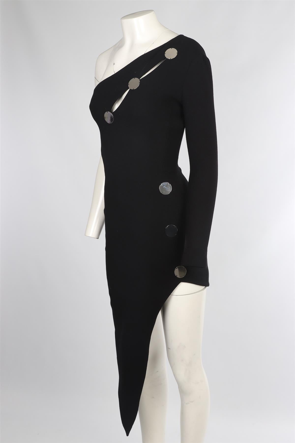 DAVID KOMA BLACK CADY MINI DRESS UK 8