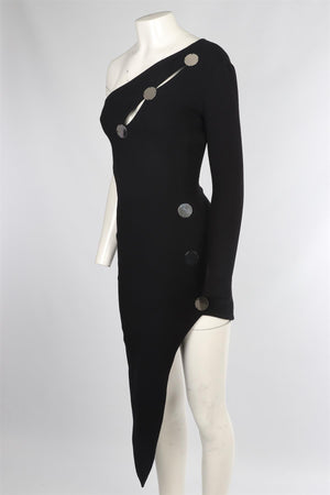 DAVID KOMA BLACK CADY MINI DRESS UK 8