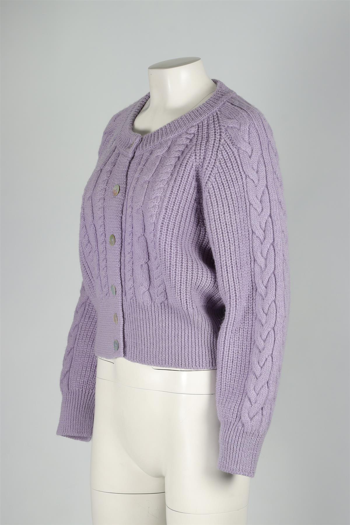 ROUJE PURPLE WOOL CARDIGAN FR 40 UK 12