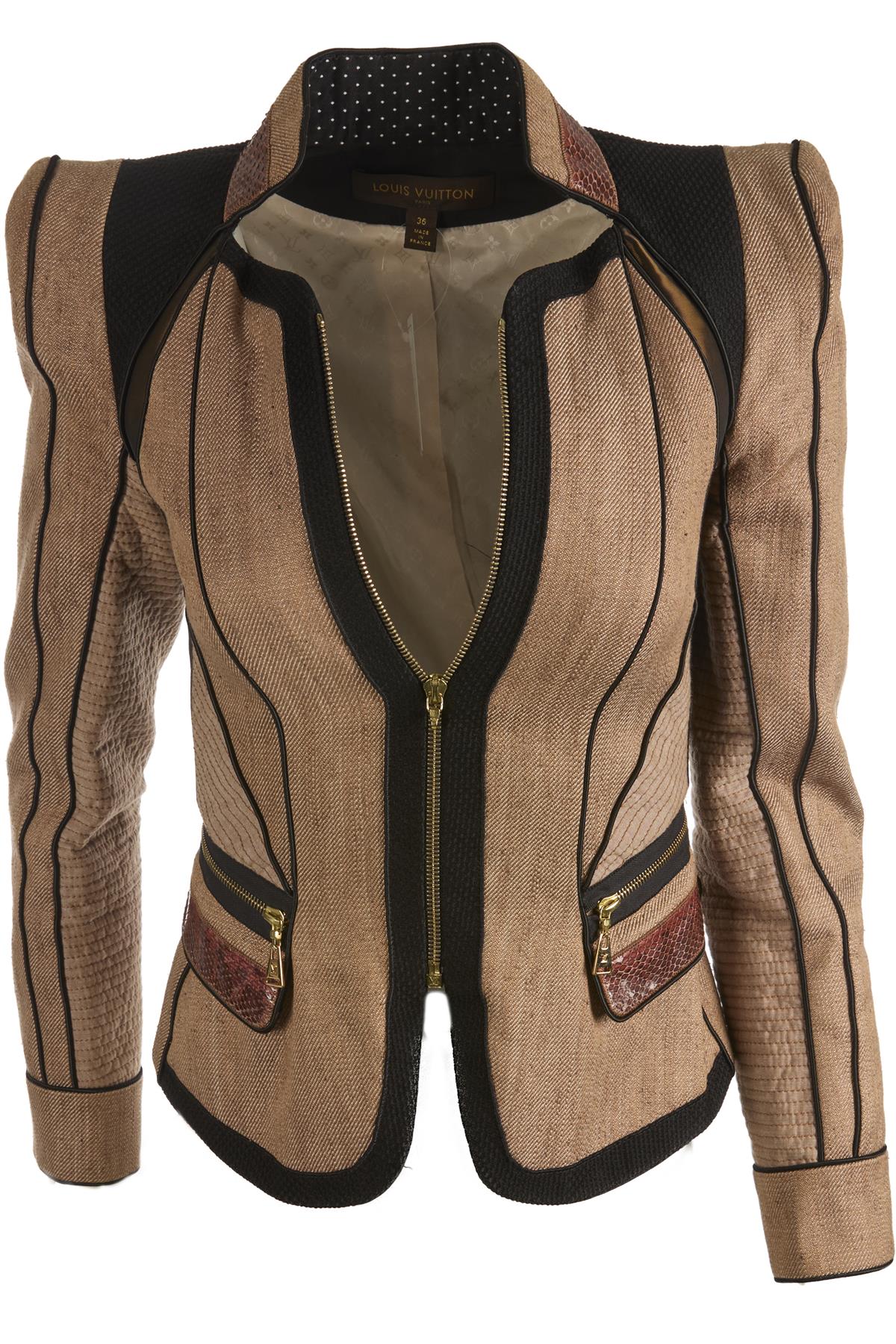 LOUIS VUITTON BROWN 2009 COTTON JACKET FR 36 UK 8