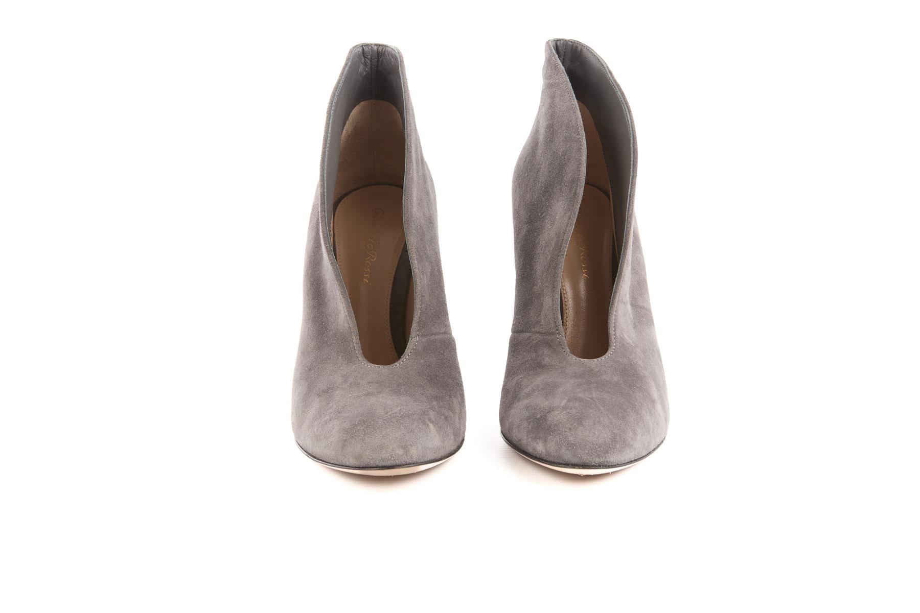 GIANVITO ROSSI GREY SUEDE ANKLE BOOTS EU 38 UK 5 US 8