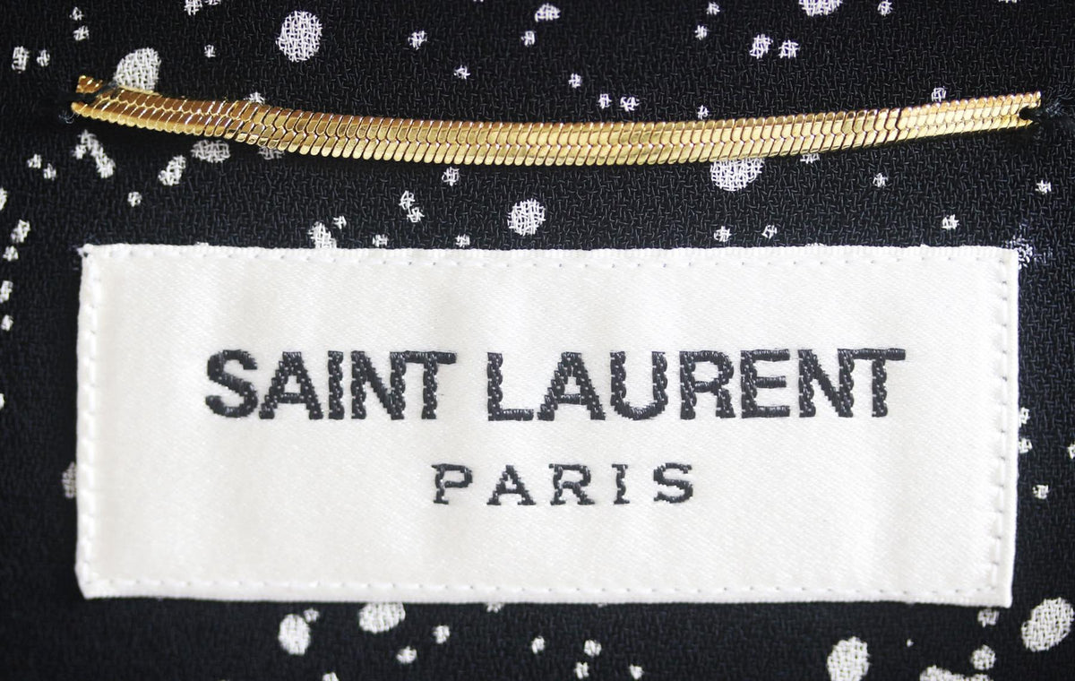 SAINT LAURENT PRINTED PLEATED CREPE MINI SKIRT FR 36 UK 8