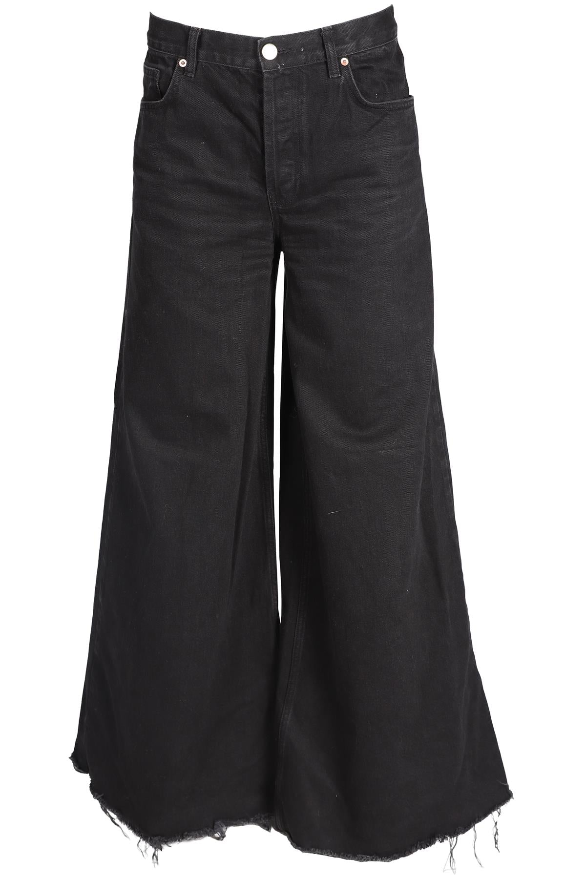RAEY BLACK HIGH RISE WIDE LEG JEANS W30 UK 12