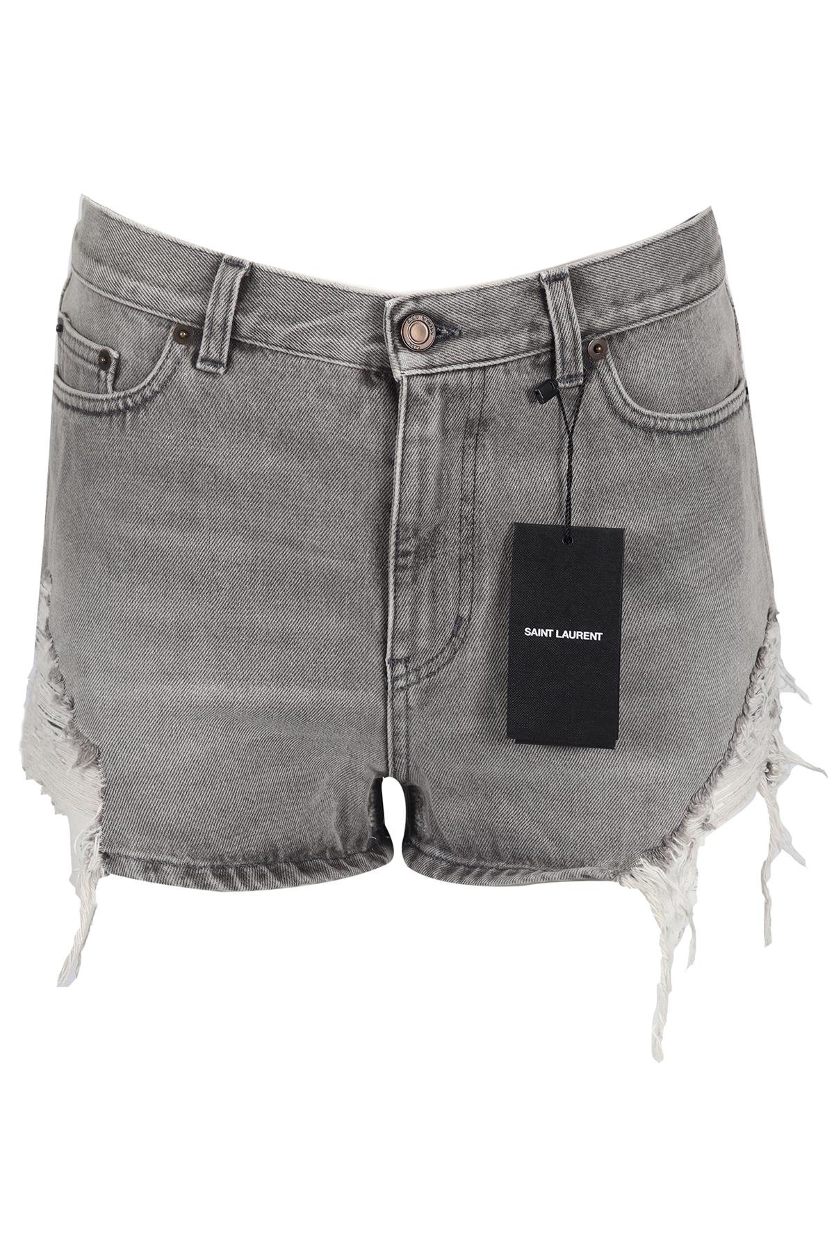 SAINT LAURENT HIGH RISE DENIM SHORTS W25 UK 6-8
