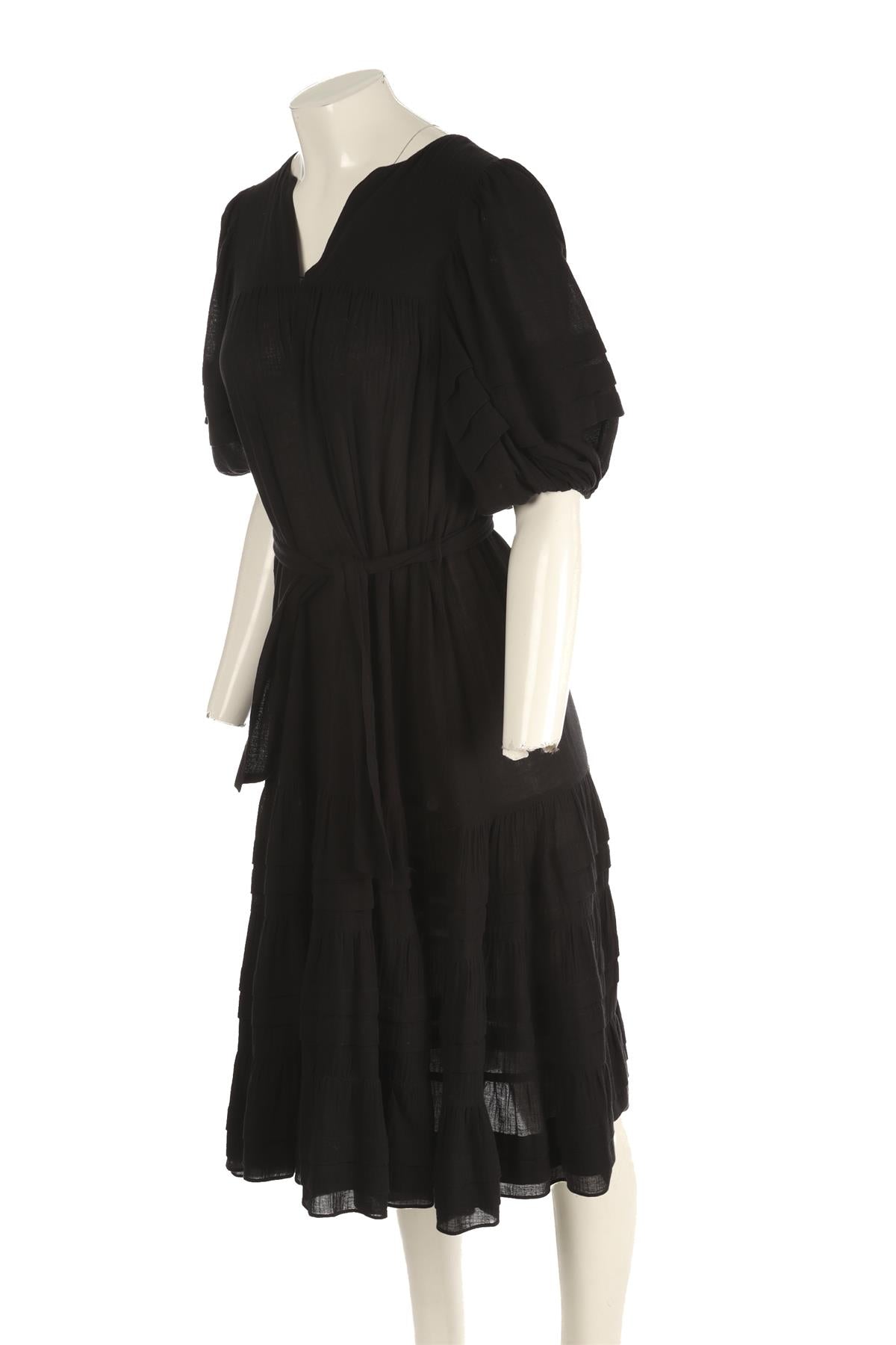 ZIMMERMANN BLACK COTTON MAXI DRESS UK 8