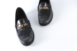 CELINE BLACK MEN'S TRIOMPHE LEATHER LOAFERS EU 41.5 UK 7.5 US 8.5