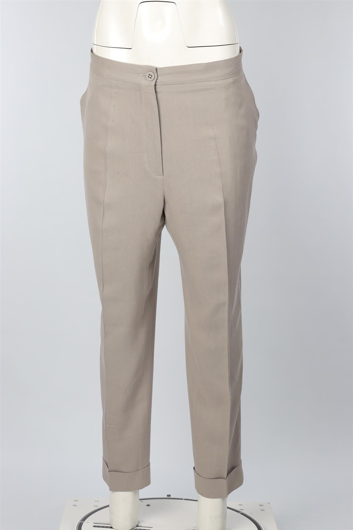 BOTTEGA VENETA GREY SILK TAPERED PANTS IT 46 UK 14