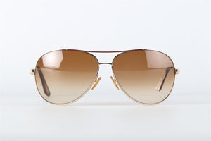 TOM FORD BROWN METAL SUNGLASSES ONE SIZE