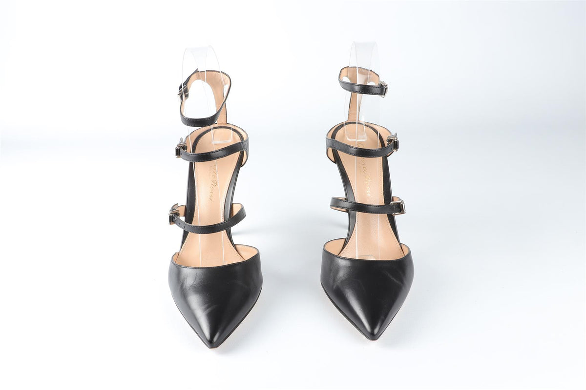 GIANVITO ROSSI BLACK LEATHER PUMPS EU 36 UK 3 US 6