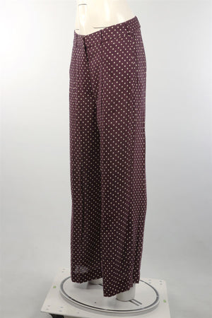 ZIMMERMANN PURPLE CREPE WIDE LEG PANTS UK 8