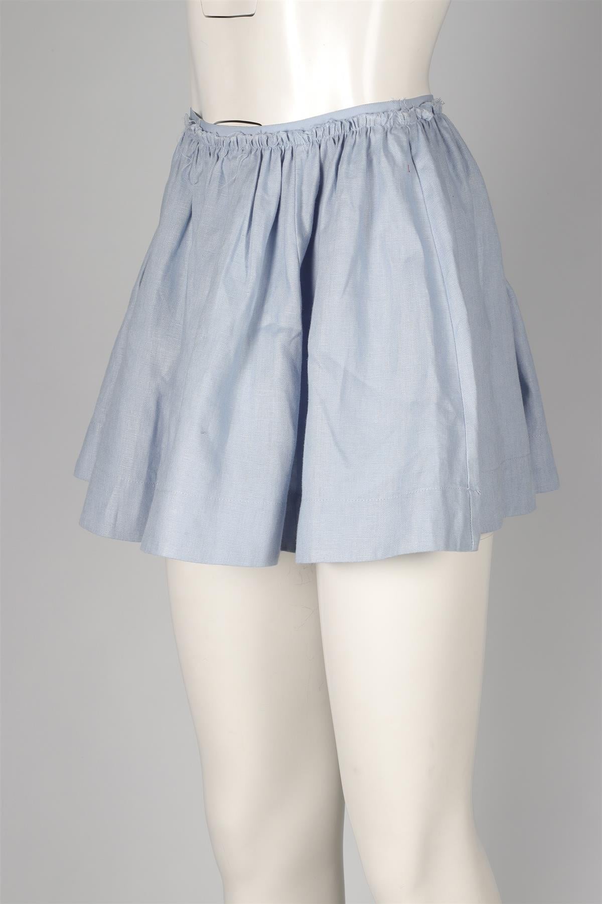 REFORMATION BLUE LINEN MINI SKIRT US 2 UK 6