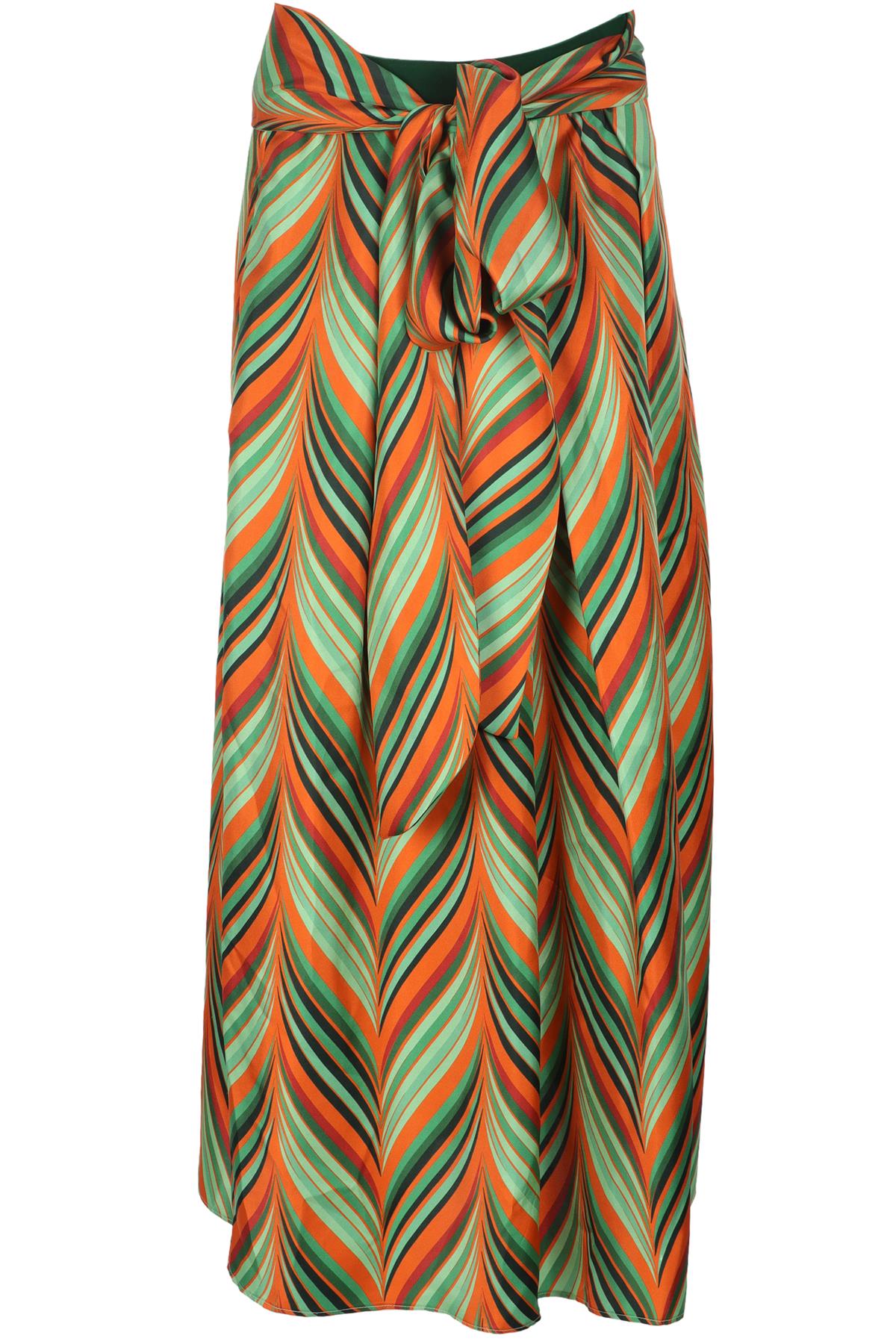 LE GONNE RUFFIANE + GRAND HOTEL TREMEZZO MULTI SILK MAXI SKIRT SMALL