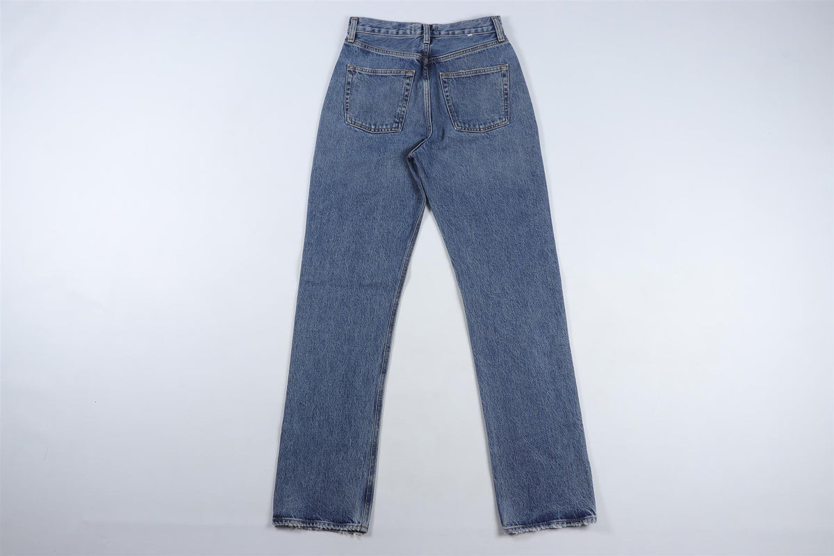AGOLDE BLUE HIGH RISE STRAIGHT LEG JEANS W24 UK 6