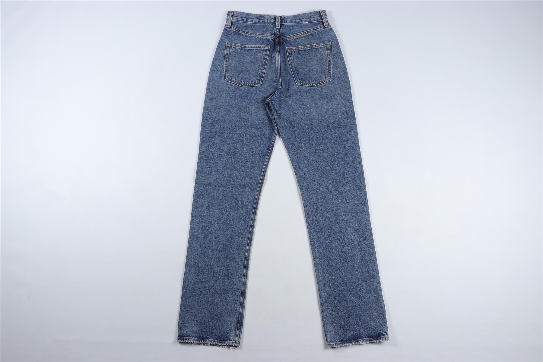 AGOLDE BLUE HIGH RISE STRAIGHT LEG JEANS W24 UK 6