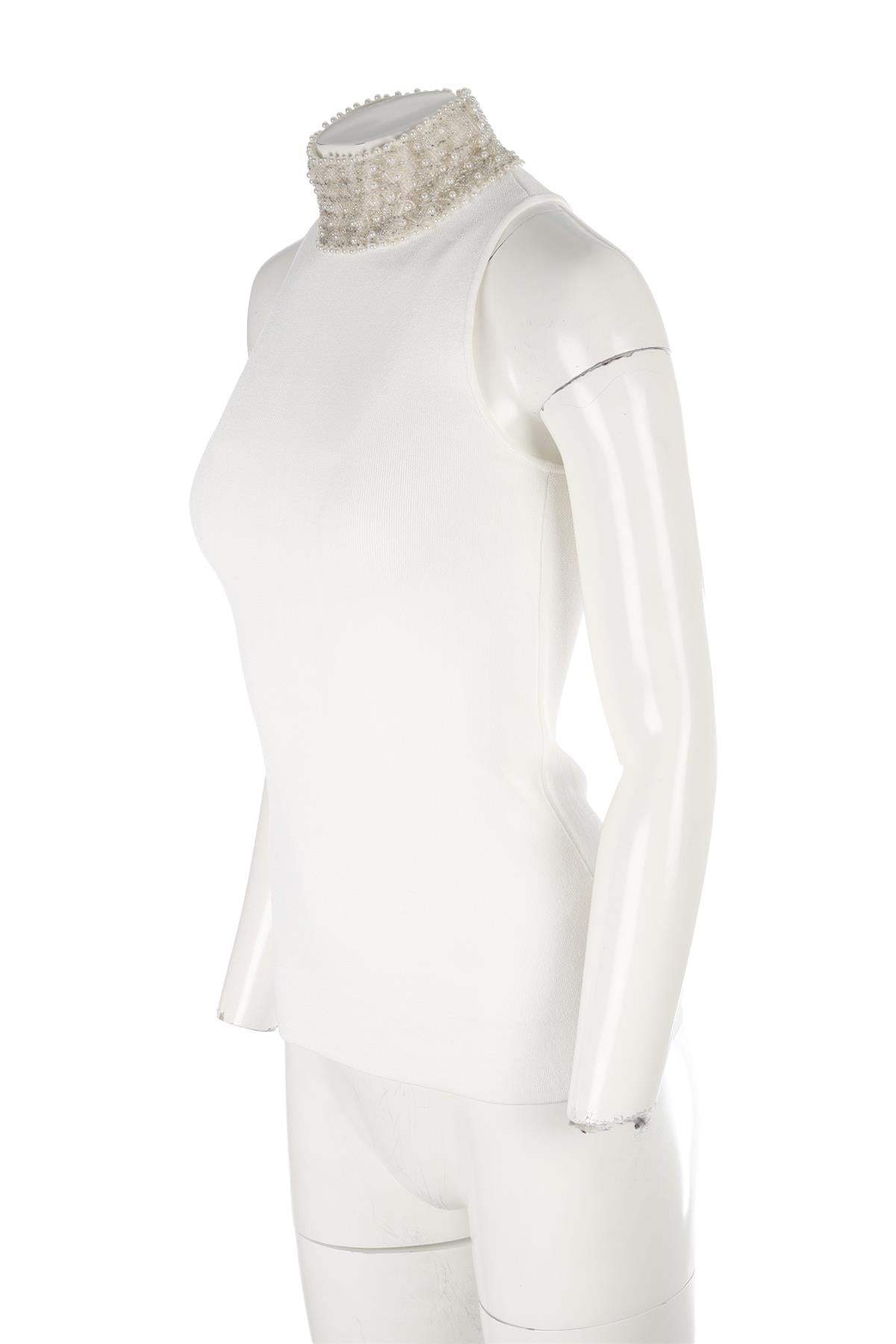 GANNI IVORY KNIT TOP XSMALL