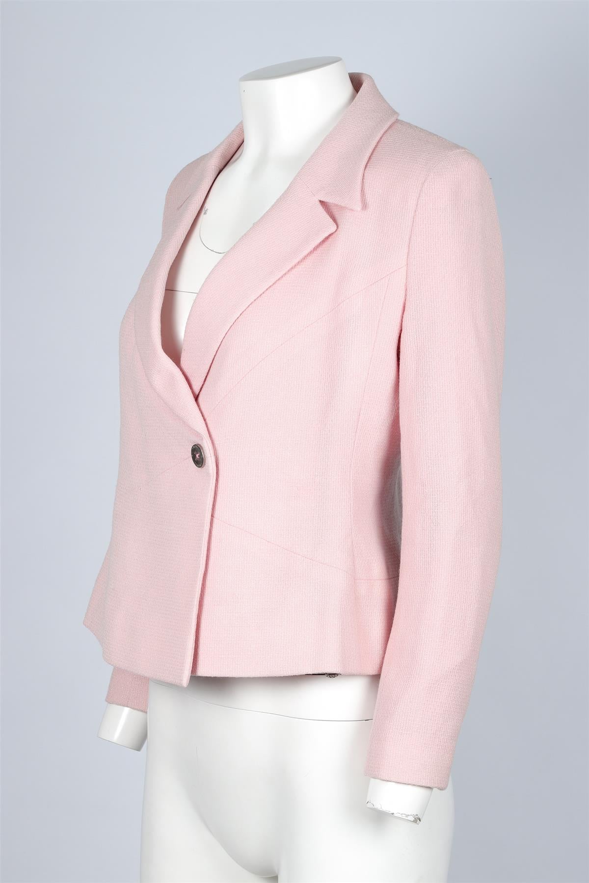 CHANEL PINK 2000 WOOL BLAZER FR 38 UK 10