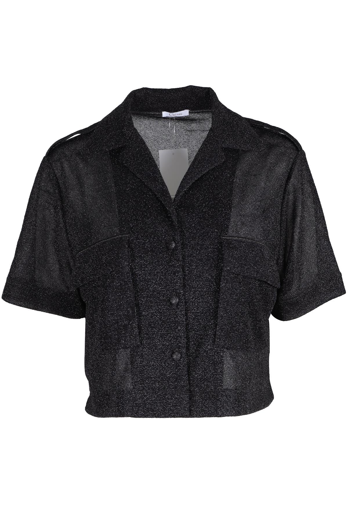 OSEREE BLACK KNIT SHIRT SMALL/MEDIUM