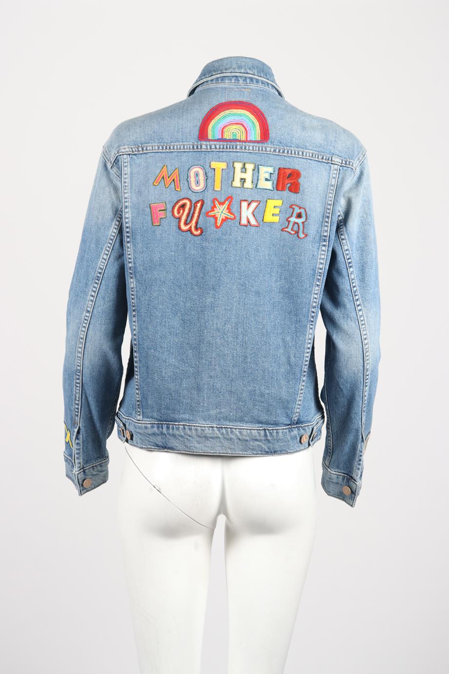 MOTHER APPLIQUÉD DENIM JACKET SMALL