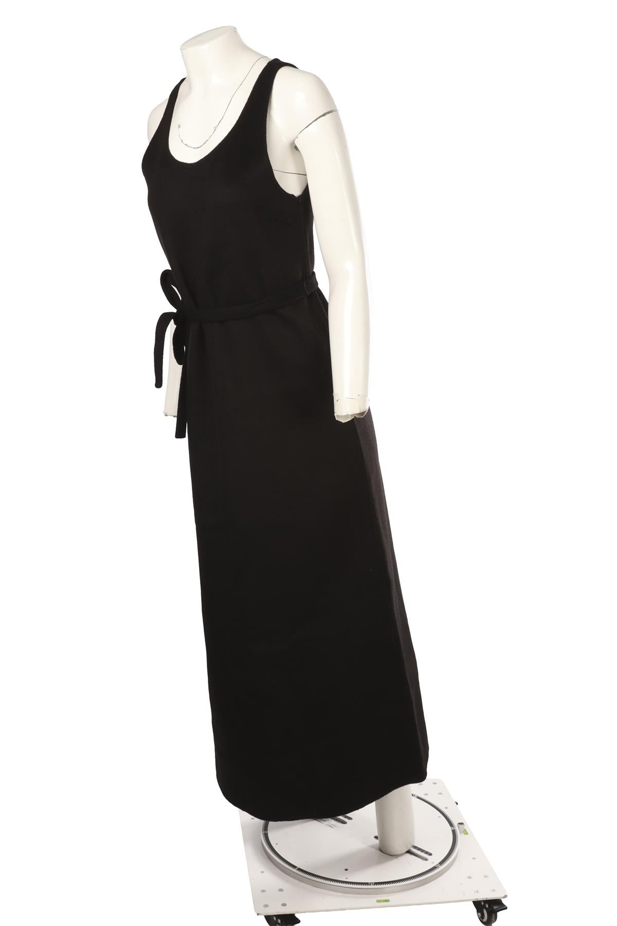 BLACK WOOL MAXI DRESS