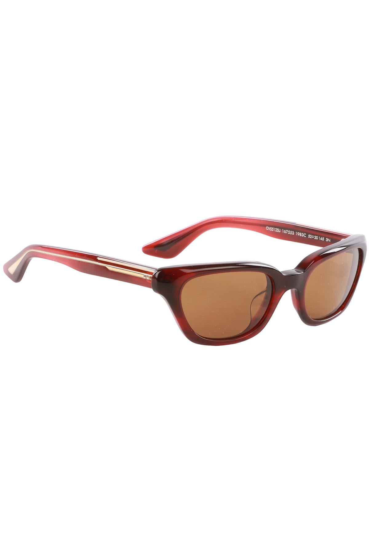OLIVER PEOPLES + KHAITE BROWN CAT EYE ACETATE SUNGLASSES